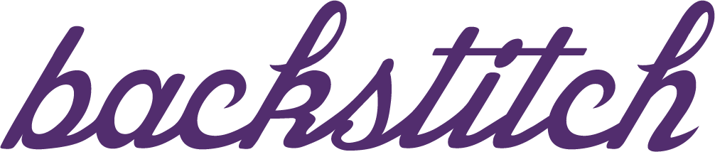 backstitch logo in purple